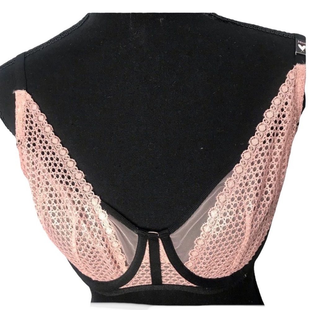 New! Victoria Secret Unlined Demi Pink Metallic Color Bra Sz 34E (DD)